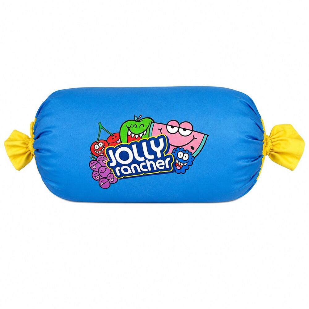 Jolly Rancher Candy Pillow Blue Squishy Rare Print Fruit Graphics 16x8 Inches